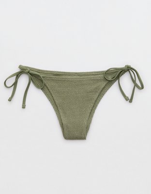 Aerie Shimmery Crinkle Cheekiest Tie Bikini Bottom