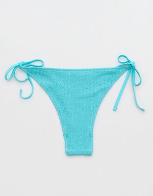 Aerie Shimmery Crinkle Cheekiest Tie Bikini Bottom