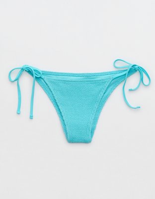 Aerie Shimmery Crinkle Cheekiest Tie Bikini Bottom