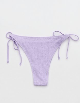 Aerie Shimmery Crinkle Cheekiest Tie Bikini Bottom