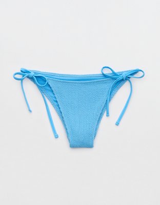 Aerie Shimmery Crinkle Cheekiest Tie Bikini Bottom