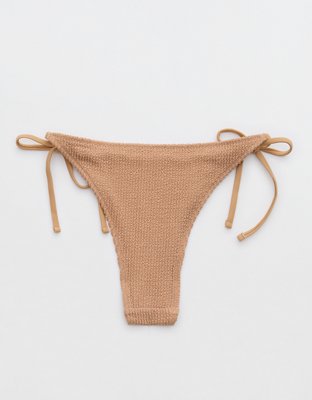 Aerie Shimmery Crinkle Cheekiest Tie Bikini Bottom