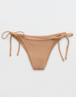 Aerie Shimmery Crinkle Ring Wide Strap Scoop Bikini Top