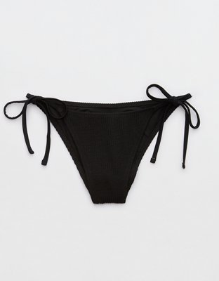 Mama  Hollister Black Scoop Lace-up Tie Sides Bikini Top