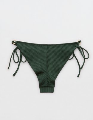 Aerie Shine Rib Cheekiest Tie Bikini Bottom