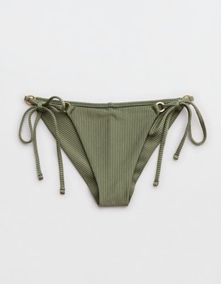 Aerie Shine Rib Cheekiest Tie Bikini Bottom