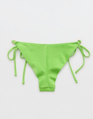 Aerie Shine Rib Cheekiest Tie Bikini Bottom