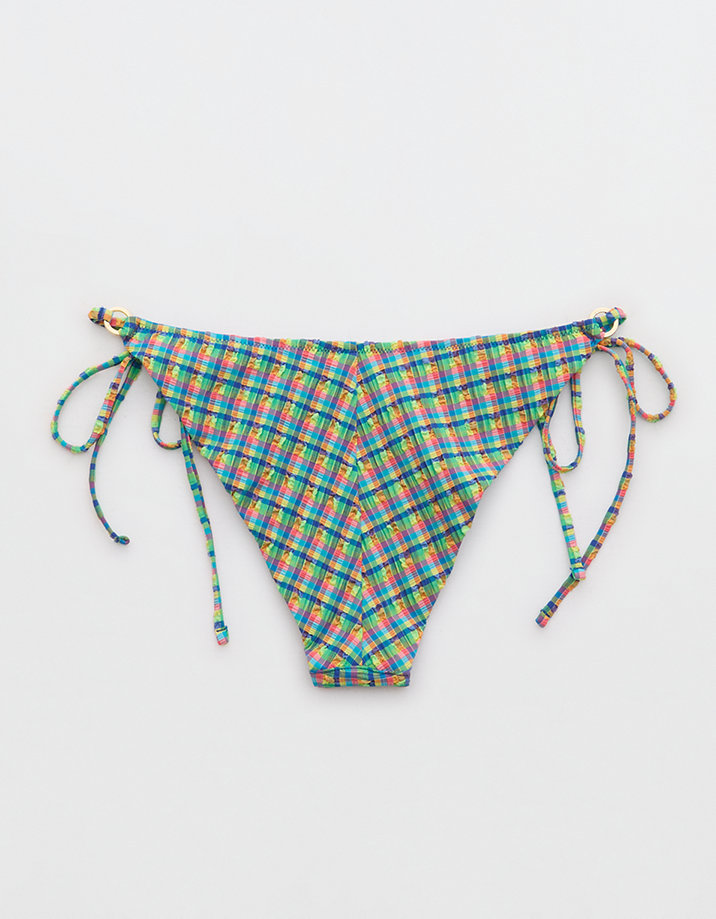 Aerie Gingham Cheekiest Ties Bikini Bottom