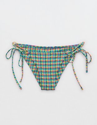 Aerie Gingham Cheekiest Ties Bikini Bottom