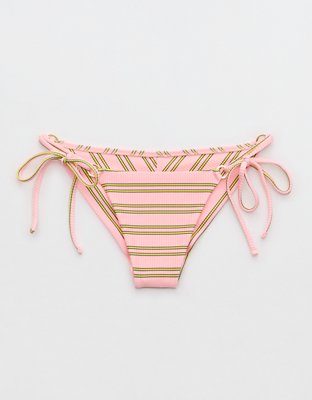 Bas de bikini à nouer le plus coquin à côtes brillantes Aerie