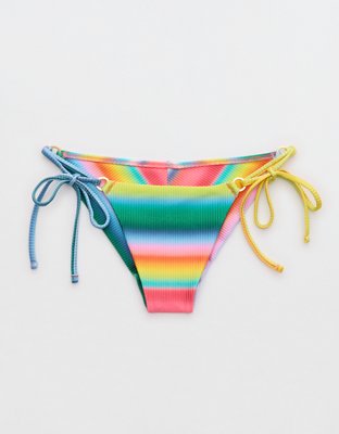 Aerie Shine Rib Cheekiest Tie Bikini Bottom