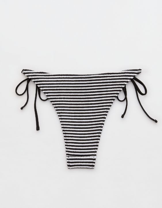 Aerie Crinkle Stripe Cheekiest Tie Bikini Bottom