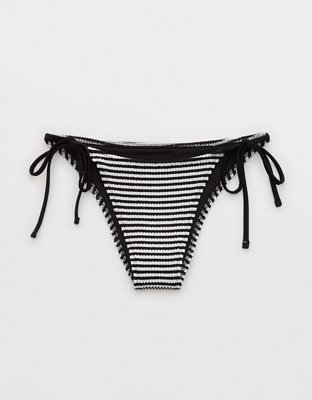 Aerie Crinkle Stripe Cheekiest Tie Bikini Bottom