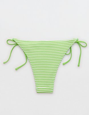 Aerie Crinkle Stripe Cheekiest Tie Bikini Bottom
