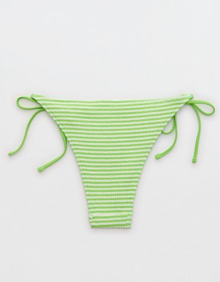 Aerie Crinkle Stripe Cheekiest Tie Bikini Bottom