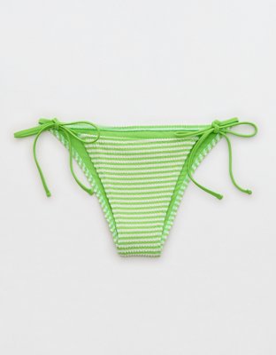 Aerie Crinkle Stripe Cheekiest Tie Bikini Bottom