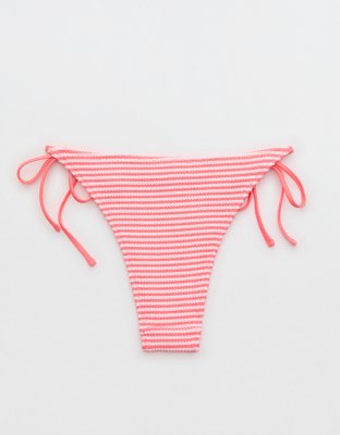 Aerie Crinkle Stripe Cheekiest Tie Bikini Bottom