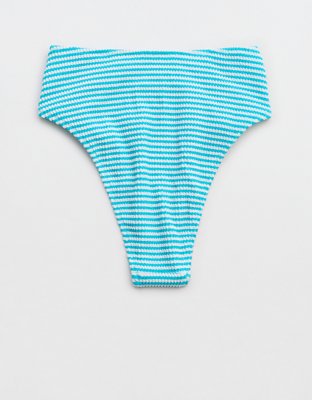 Aerie Crinkle Stripe High Cut Cheeky Bikini Bottom