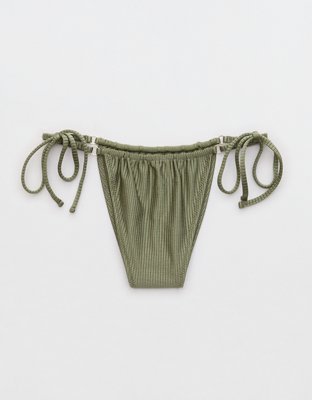 Aerie Shine Rib Cheekiest Strappy Bikini Bottom