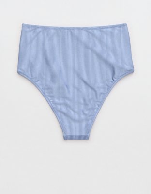 Aerie Shine Rib High Waisted Cheeky Bikini Bottom