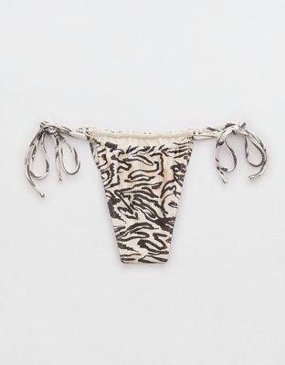 Aerie Shine Rib Cheekiest Strappy Bikini Bottom