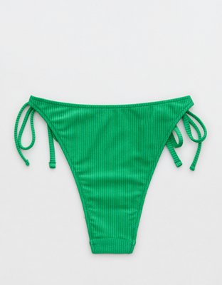 Aerie Bottom de Bikini Cheekiest Shine Rib con Lazo