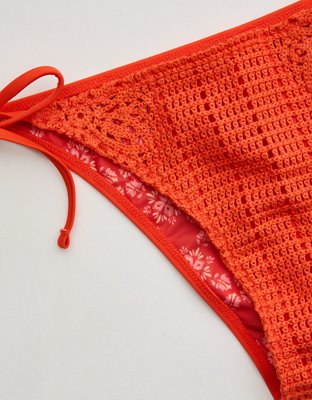 Aerie Cheekiest Side Tie Crochet Bikini Bottom