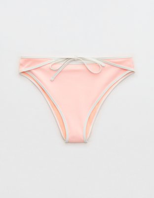Aerie Ribbed High Cut Mid Rise Cheeky Bikini Bottom