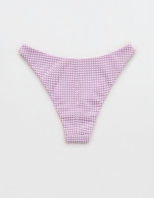Aerie Seersucker Mid Rise Cheeky Bikini Bottom