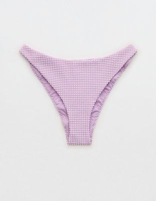 Aerie Seersucker Mid Rise Cheeky Bikini Bottom