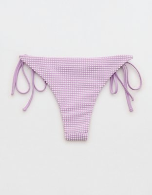 Aerie Seersucker Cheekiest Side Tie Bikini Bottom
