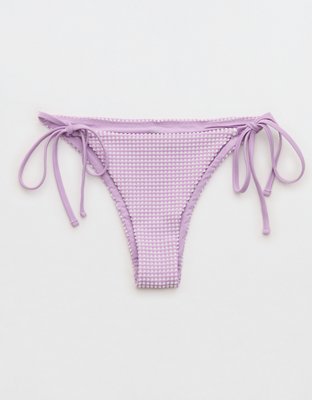 Aerie Seersucker Cheekiest Side Tie Bikini Bottom