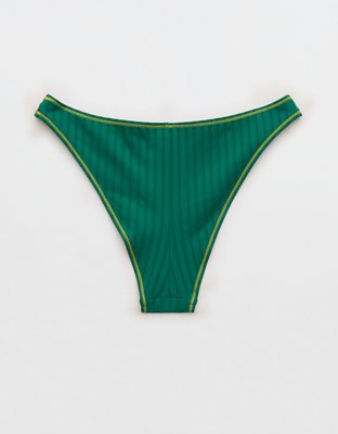 Aerie Ribbed Mid Rise Cheeky Bikini Bottom