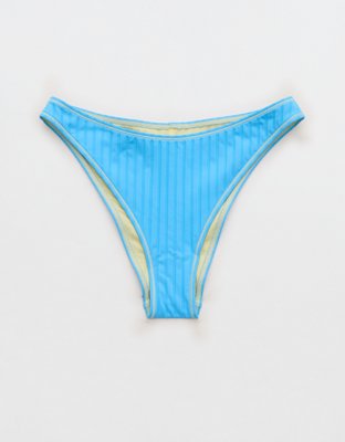 Aerie Ribbed Mid Rise Cheeky Bikini Bottom