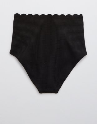 Aerie Waffle Scalloped High Waisted Bikini Bottom