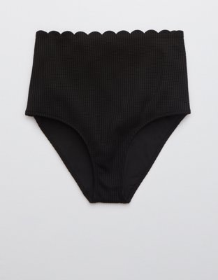 Aerie Waffle Scalloped High Waisted Bikini Bottom
