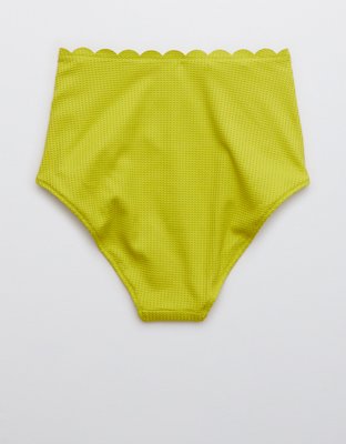 Aerie Waffle Scalloped High Waisted Bikini Bottom