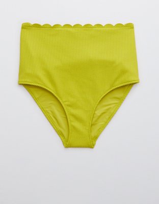 Aerie Waffle Scalloped High Waisted Bikini Bottom