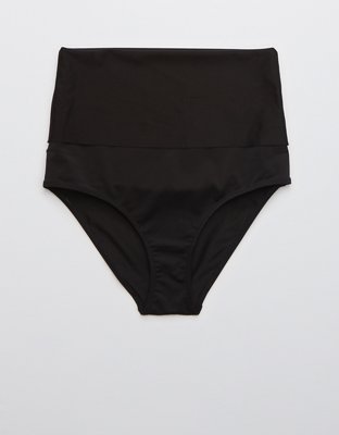 aerie, Intimates & Sleepwear, Nwot Aerie Seamless Logo High Waisted Mom  Underwear In True Black