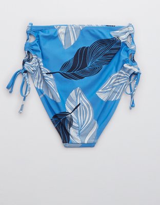 Aerie Printed Lace Up High Waisted Bikini Bottom
