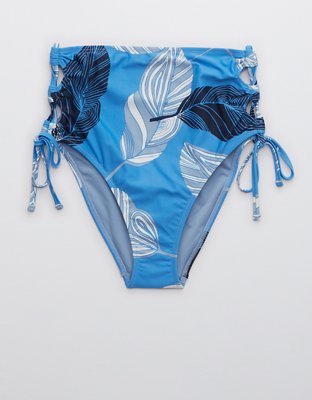 Aerie Printed Lace Up High Waisted Bikini Bottom