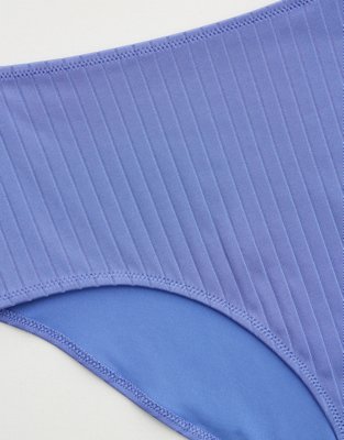 Aerie Ribbed Shine Mid Rise Bikini Bottom