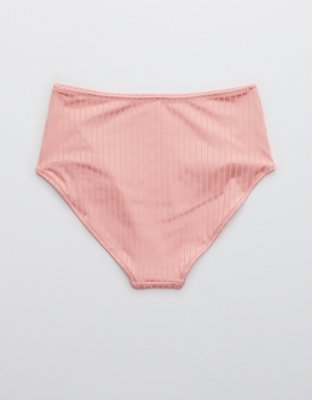 Aerie Ribbed Shine Mid Rise Bikini Bottom