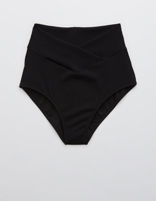 Aerie Ribbed Crossover High Cut Cheeky Bikini Bottom