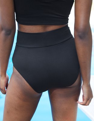 Aerie Ribbed Crossover High Waisted Bikini Bottom