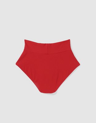 Aerie Ribbed Crossover High Waisted Bikini Bottom