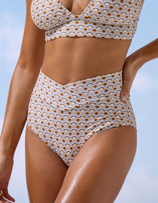 Aerie High Rise Full Coverage Crossover Bikini Bottom