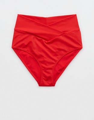 Aerie Crossover Bottom de bikini high waisted