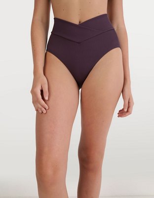 Aerie Bottom de bikini en punto elástico de copa entera