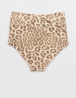 Aerie Mesh Ruched High Waisted Full Coverage Bikini Bottom